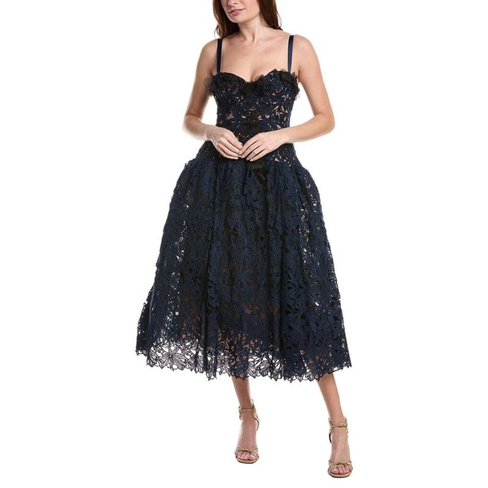 Marchesa Notte Womens  Midi Dress